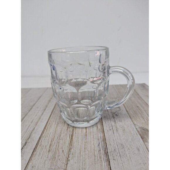 Arcoroc France Britannia 20 Oz Thumbprint Glass Mug 5” - Picture 1 of 5